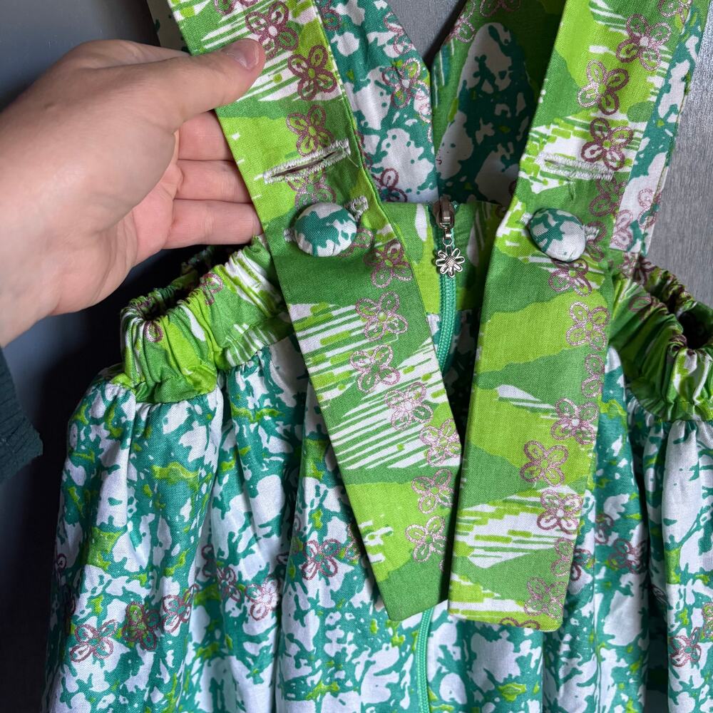 Women's Small/Medium DIRNDL Green Floral Petticoat Custom Skirt Costume Unique - Picture 8 of 10